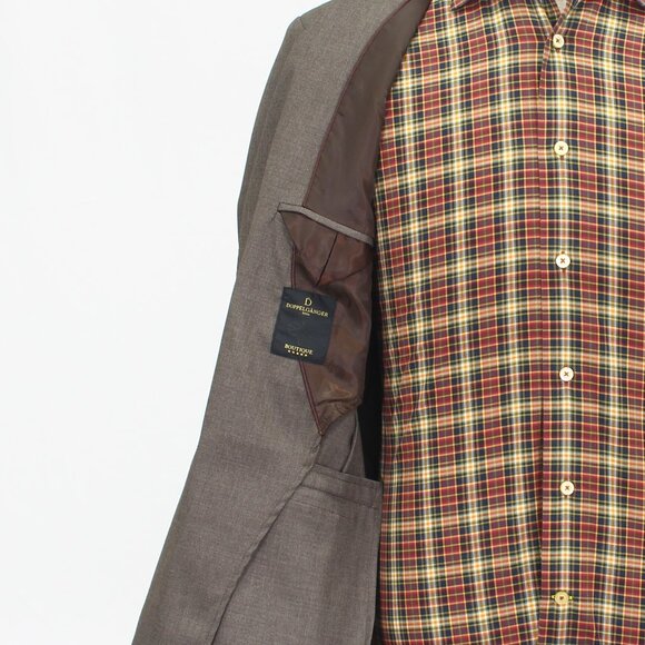 Doppelganger 42R Brown Blazer Sport Coat Jacket 2-Button Solid T879 - Picture 11 of 11